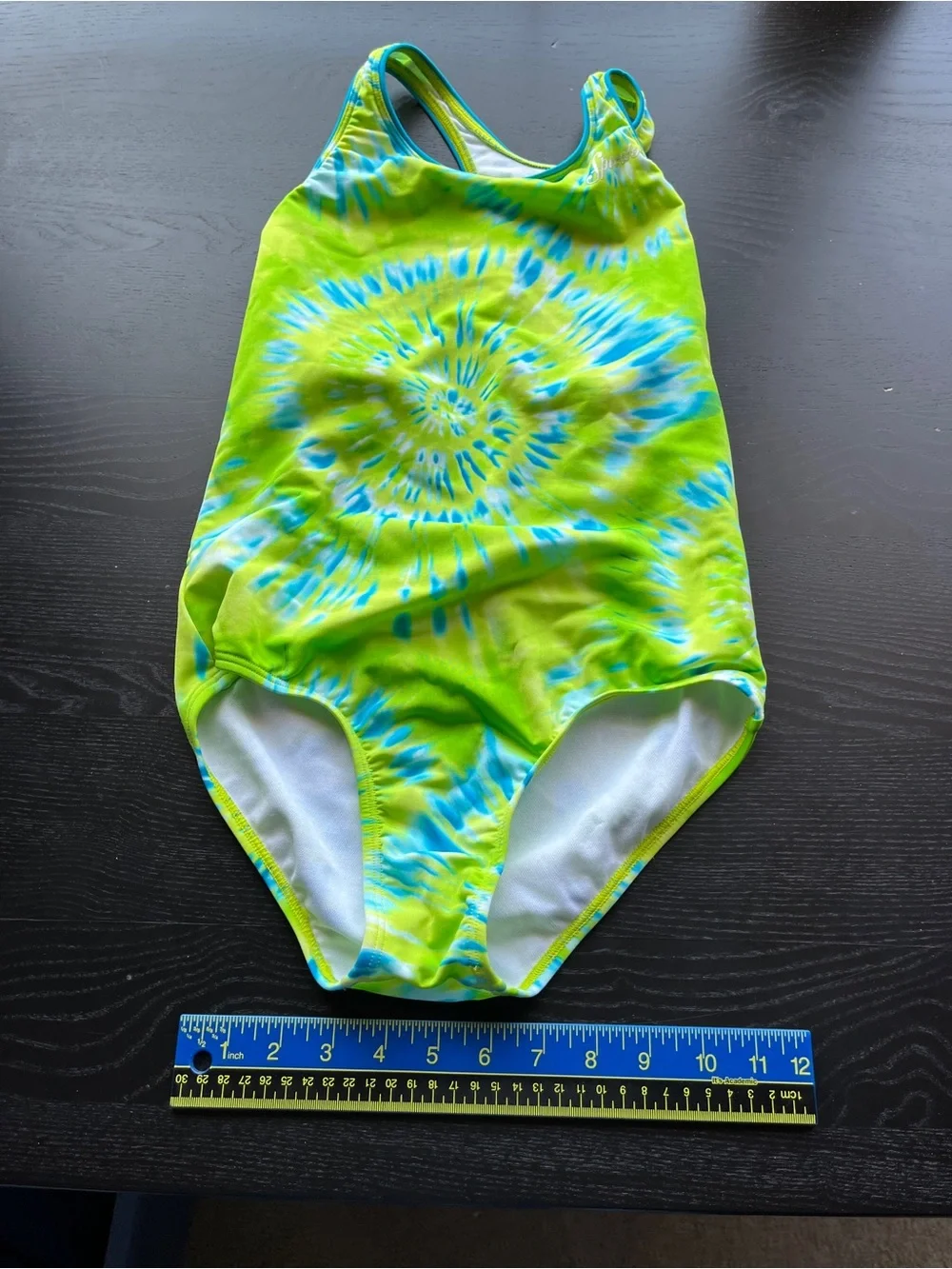 Brand New (Original $40) Speedo Girls Green Tie Dye One Piece Swimsuit Size 16